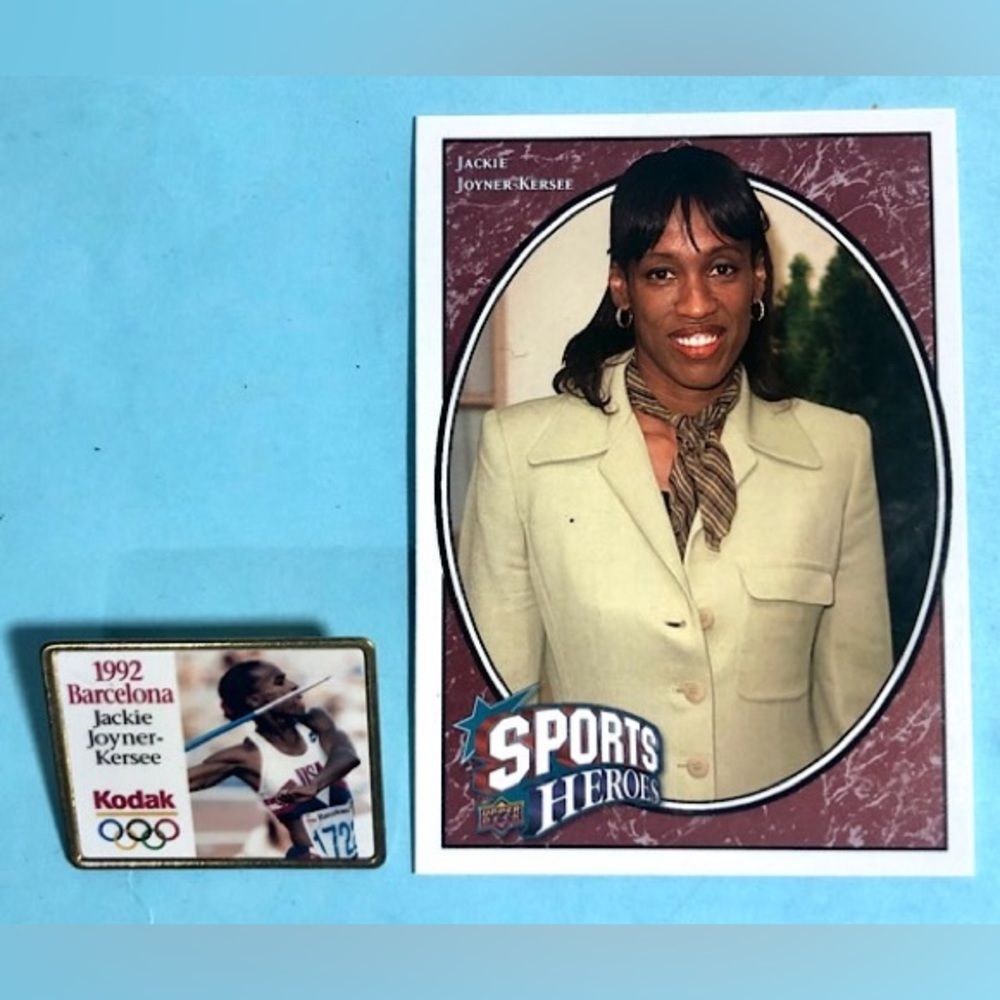 1992 Barcelona Olympics,USA,Jackie Joyner-KERSEE,1995 Kodak Photo Pin & ‘08 card